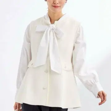 새상품급 그린 라벨 릴랙싱 페플럼 베스트 트위드 세레모니 시치고산