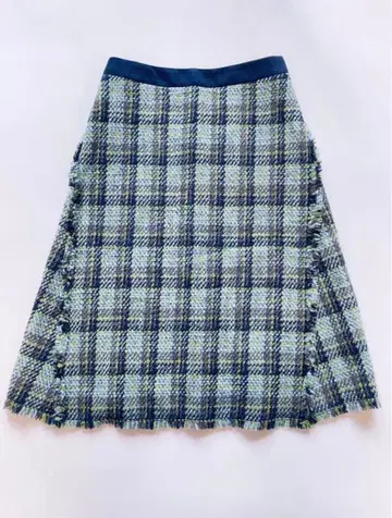 Drawer 트위드 체크 울 스커트