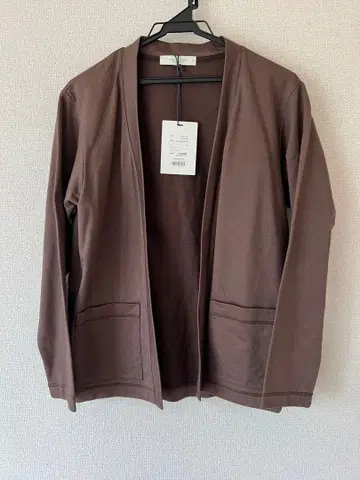 [ 새상품 ] PUBLIC TOKYO 코튼 버튼레스 가디건 브라운