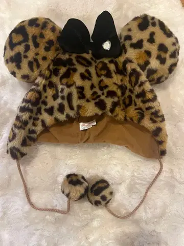 도쿄 디즈니 리조트 레오파드 무늬 팬캡 미니 디즈니