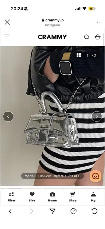 TMW 실버 미니 숄더백