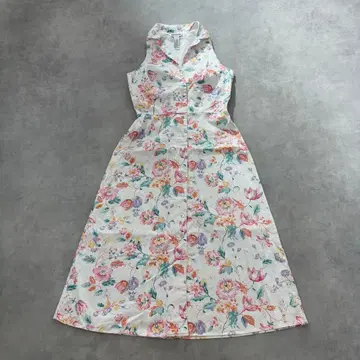 USA 빈티지 꽃무늬 원피스 슬리브리스 셔츠 원피스 구제 의류