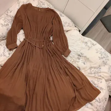 Spick & Span 브라운 긴팔 롱 원피스