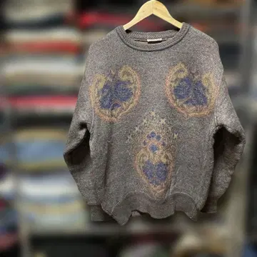 이탈리아제 고급 모헤어 울 니트 스웨터 L 사이즈 브라운