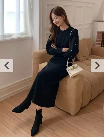 벌스데이 바쉬 펄 니트 원피스