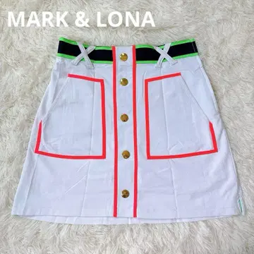 마크앤로나 스커트 팬츠 사이즈 40 빅 L 화이트 형광색