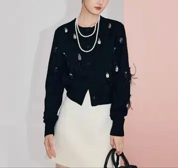 자수 가디건 니트