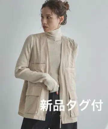 [택 포함 새상품] feepur 페피루르 포켓 워크 베스트 베이지