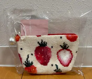[택 포함 새상품] 스트로베리 도트 보트형 파우치 러브러리 바이 페이