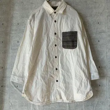 [그로브하우스] 코튼 셔츠 칠부 소매 남성용 캐주얼 코디