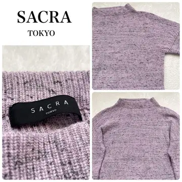 [ SACRA ] 모크넥 니트 풀오버 코튼 캐시미어 더스티 핑크