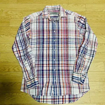 에트로 긴팔 셔츠 체크 멀티 컬러 페이즐리 39 이탈리아제