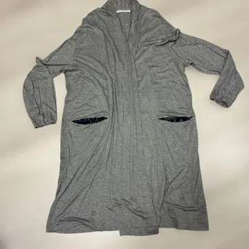 H.A.K 그레이 가디건 레이스 포켓 부착