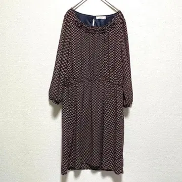 any sis 도트 무늬 허리밴딩 원피스 네이비 2사이즈