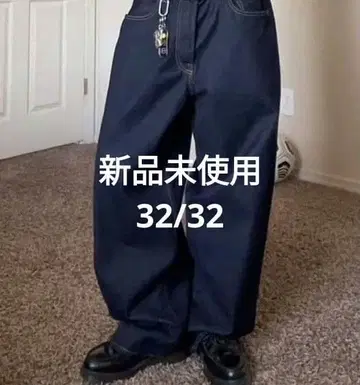 [ 미사용 새상품 ] GAP 슈퍼 배기 데님 32W 32L 다크 린스