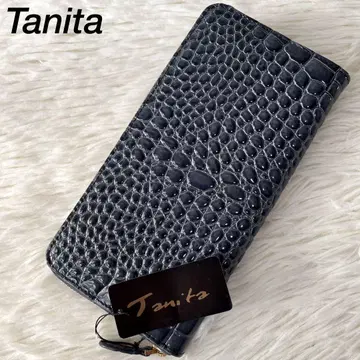 [ 미사용 새상품 ] 타니타 샤이닝 에나멜 가죽 악어 엠보싱 장지갑