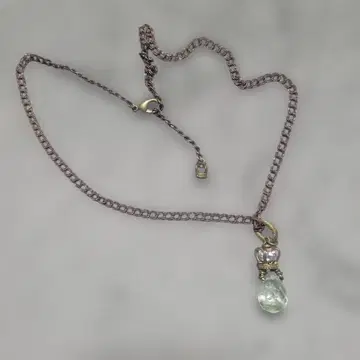 브라운 체인 목걸이 티어드롭형