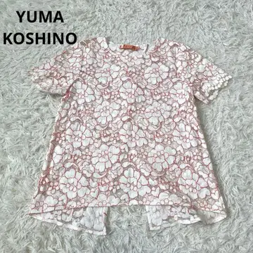 YUMA KOSHINO 유마 코시노 레이스 꽃무늬 반팔 블라우스