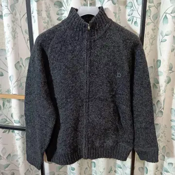 [ 미사용 ] UNIQLO 90' 보일 울 지퍼 가디건 다크 그레이 M