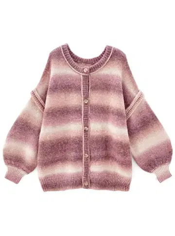 GRL 그라데이션 니트 가디건 핑크