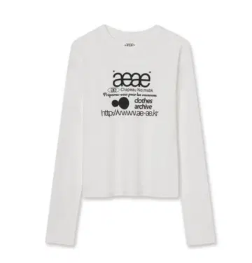 aeae 화이트 긴팔 T셔츠