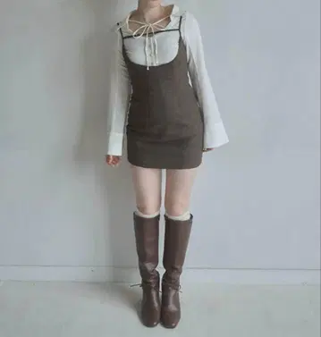 ANDMARY Betty 레이어드 체크 드레스