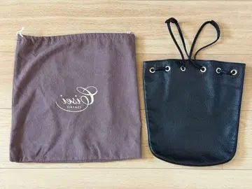 새상품급 시세이 1200 LD 가죽 드로우 스트링 백 블랙 복조리