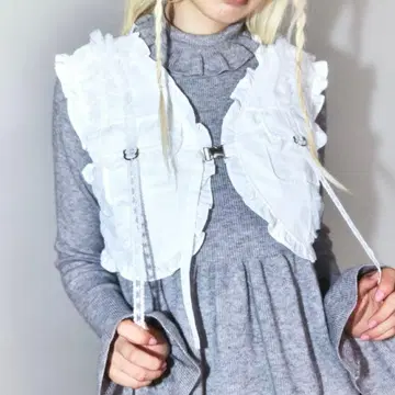 캔디 스트리퍼 레이스 프릴 포켓 베스트