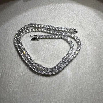 더블 스트랜드 큐빅 지르코니아 목걸이 테니스 체인