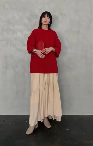 CLANE 클라네 OVER HALF SLEEVE KNIT TOPS 니트