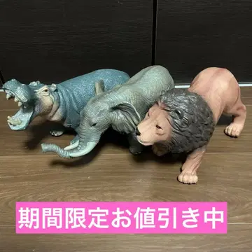 리얼 동물 피규어 세트 (하마 코끼리 사자)