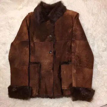 BELLUCCI 브라운 무스탕 코트 안감은 토끼털입니다