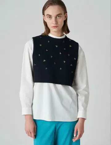 코튼 폴리에스테르 릴리얀 비즈 숏 베스트