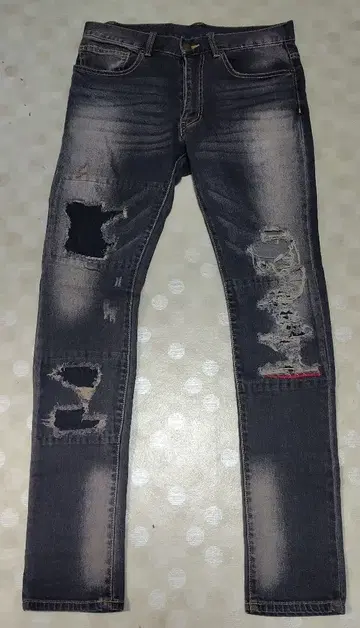 LEFLAH 데미지 가공 스키니 청바지