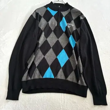 캘러웨이 니트 3L 스웨터 풀오버 블랙 로고 자수 골프