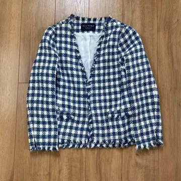 MACPHEE 노카라 체크 자켓