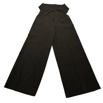 Meet The Lady 블랙 슬릿 와이드 팬츠