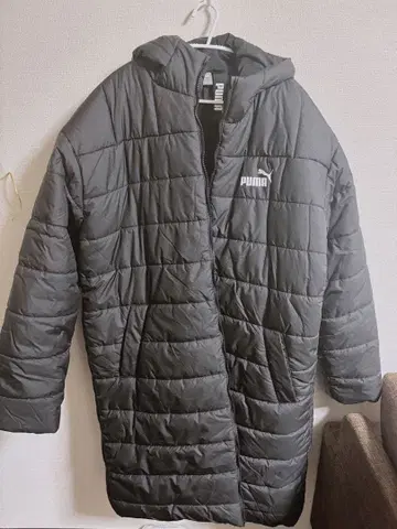 PUMA 후드 부착 다운 자켓 다크 그레이