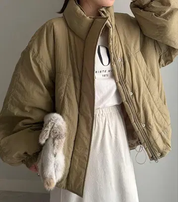 [ RANAN ] 오버 사이즈 몬스터 솜 블루종 베이지 L 미사용 새상품