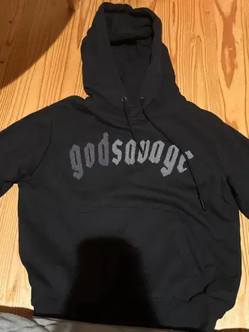 god savage 블랙 후드 부착 후드티