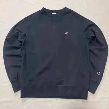 챔피온 무지 맨투맨 블랙 눈 있음 트레이닝복 블랙