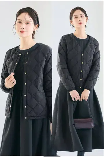 coca 워셔블 골드 버튼 이너 다운 자켓 블랙 S