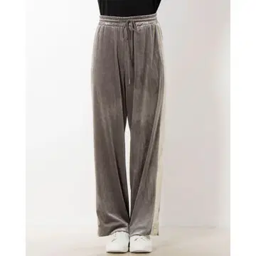 택 포함 미사용 새상품 벨루어 라인 스트레이트 팬츠 (그레이)