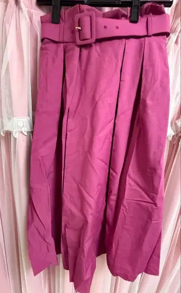 벨트 포함 바이어스 플레어 스커트