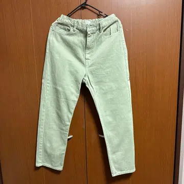 flower 팬츠 롱 바지 그린 그린