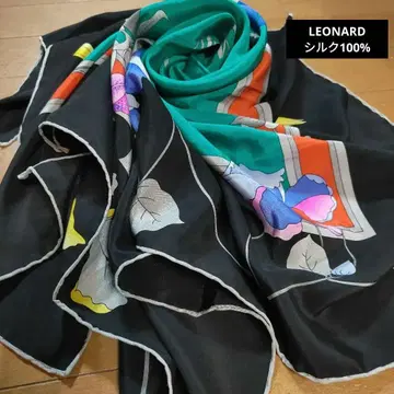 LEONARD 실크 대형 스카프 꽃무늬