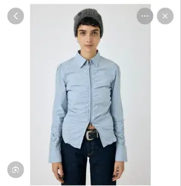 마우지 MOUSSY 파랑과 하양의 스트라이프 긴팔 셔츠