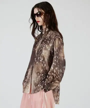 새상품 PRANK PROJECT 밤비 프린트 오버 셔츠