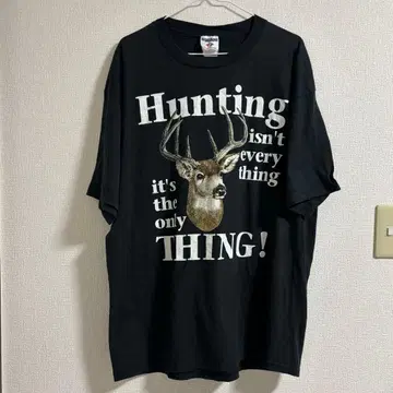 90s USA 구제 의류 Hunting T셔츠 블랙 사슴 머리