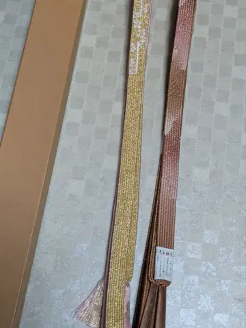 핑크와 골드 컬러 꽃무늬 오비 고정 띠 2개 세트